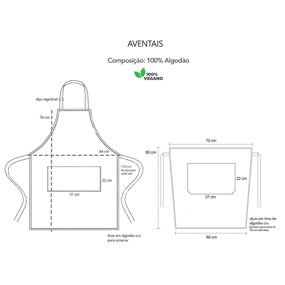 Avental Bege Caqui Kit Profissional Cintura Chef Bartender - 4