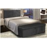 Kit Painel Cabeceira Cama Box Casal Queen Com Recamier Baú 160cm Ayumi Corino Preto - Ruotolo Decor - 2