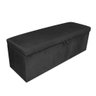 Kit Painel Cabeceira Cama Box Casal Queen Com Recamier Baú 160cm Ayumi Corino Preto - Ruotolo Decor - 4