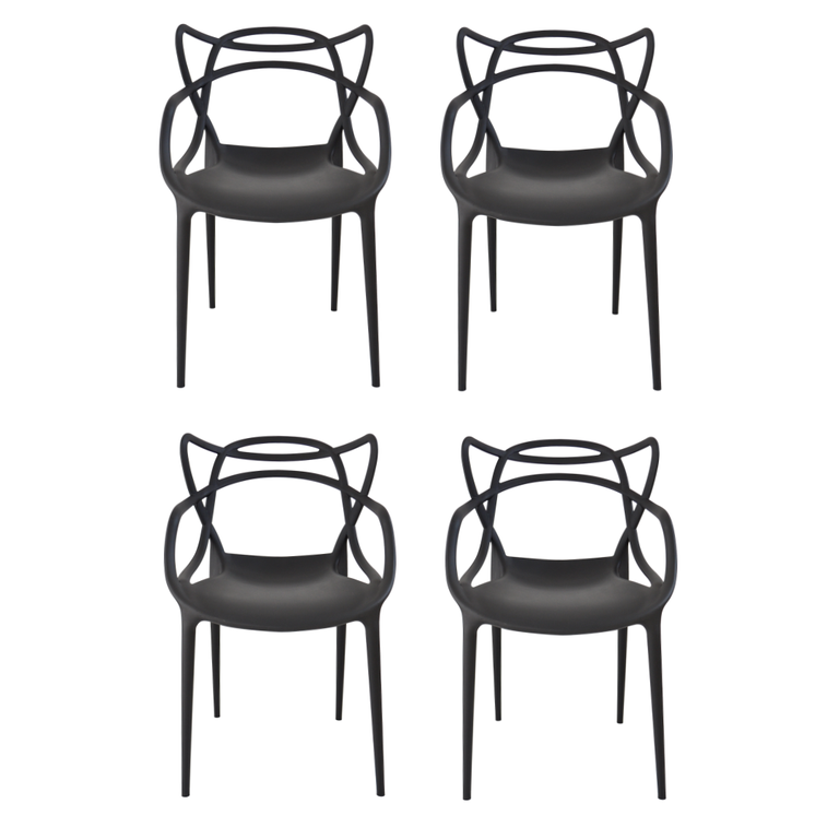 Cadeira Allegra Preta - Kit com 4
