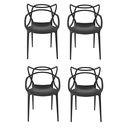 Ver imagem 6 de Kit 4 Cadeiras Allegra Pretas em Polipropileno para Sala de Jantar e Varanda