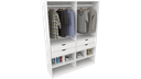Ver imagem 2 de Armário Arara Gaveta Sabrina M12 100% Mdf Closet Lojas Vetorial Móveis Branco