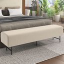 Ver imagem 2 de Puff Recamier Decorativo com Pés Industrial 195cm Novara P05 Veludo Bege - Lyam Decor
