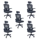 Ver imagem 1 de Kit 5 Cadeiras de Escritório Legacy Presidencial Tela Mesh Base Giratória com Apoio Ajustável
