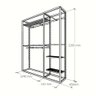 Arara Closet, Estilo Industrial, Guarda Roupas Aberto com 19 Peças Branco e Amadeirado Fbbrae299 - 3