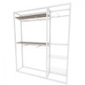 Arara Closet, Estilo Industrial, Guarda Roupas Aberto com 19 Peças Branco e Amadeirado Fbbrae299 - 1