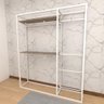 Arara Closet, Estilo Industrial, Guarda Roupas Aberto com 19 Peças Branco e Amadeirado Fbbrae299 - 4