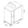 Gabinete Armário Banheiro Pia De Coluna Tokio - Cores Moveis Potenza Branco/Nature - 4