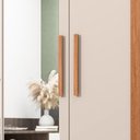 Ver imagem 5 de Guarda Roupa Solteiro 154cm 4 Portas Espelho Brasid Freijó/off C01 - Mpozenato