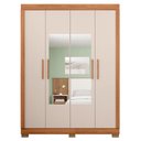 Ver imagem 7 de Guarda Roupa Solteiro 154cm 4 Portas Espelho Brasid Freijó/off C01 - Mpozenato