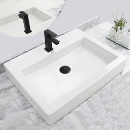 Cuba Sobrepor de cerâmica para banheiro/lavabo 63x47x11 cm - 1