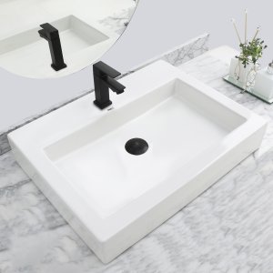 Cuba Sobrepor de cerâmica para banheiro/lavabo 63x47x11 cm