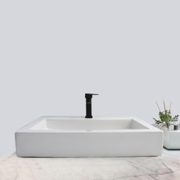 Cuba Sobrepor de cerâmica para banheiro/lavabo 63x47x11 cm - 3