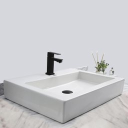 Cuba Sobrepor de cerâmica para banheiro/lavabo 63x47x11 cm - 2