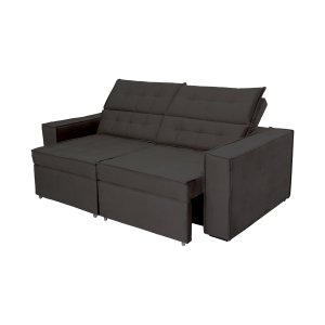 Sofá Austrália 3,00m 5 Lugares Retrátil e Reclinável D35 - Preto