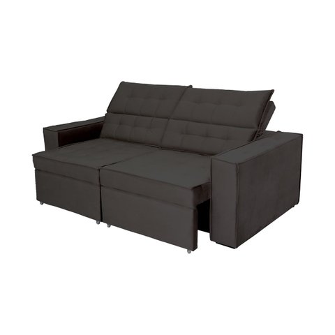 Sofá Austrália 3,00m 5 Lugares Retrátil e Reclinável D35 - Preto