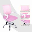 Ver mais imagens de Kit 2 Cadeiras de Escritório Begonia Mesh Ergonômico Rosa + E-book