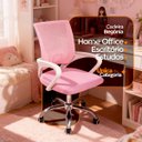Ver imagem 3 de Kit 2 Cadeiras de Escritório Begonia Mesh Ergonômico Rosa + E-book