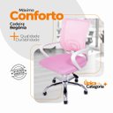 Ver imagem 4 de Kit 2 Cadeiras de Escritório Begonia Mesh Ergonômico Rosa + E-book