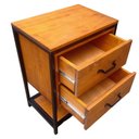 Ver imagem 3 de Mesa de Cabeceira Estilo Industrial - 2 Gavetas e 1 Prateleira - Ferro Preto Eletrostático e Madeira