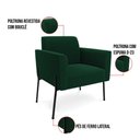 Ver imagem 4 de Namoradeira e 2 Poltronas Pé Ferro Preto Marisa Bouclê Verde D03 - D’Rossi