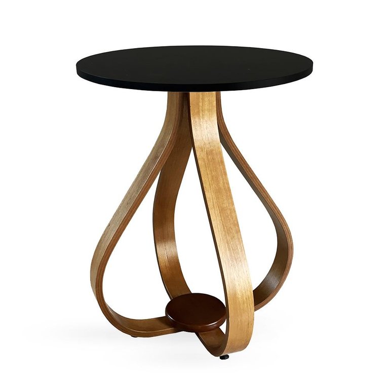 Mesa Lateral De Canto Pés Cebola 70x50cm Preto