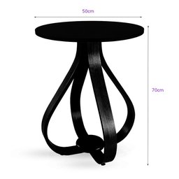 Mesa Lateral De Canto Pés Cebola 70x50cm Preto - 2