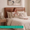 Ver imagem 6 de Cabeceira Painel Suspenso Casal 160 cm Luna Retangular Corino Avela Camel Artte