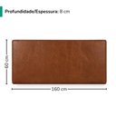 Ver imagem 3 de Cabeceira Painel Suspenso Casal 160 cm Luna Retangular Corino Avela Camel Artte