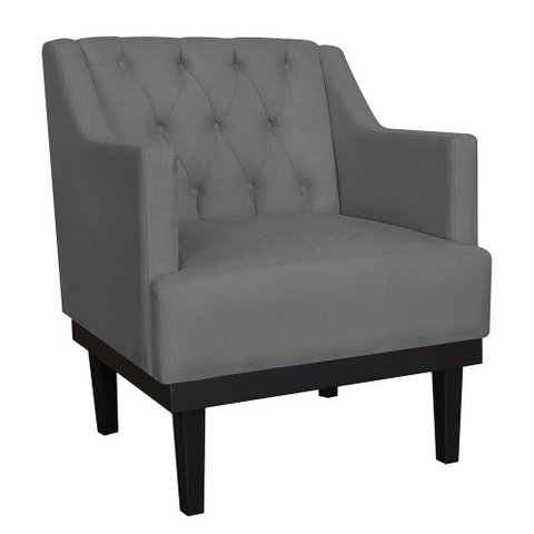 Poltrona Decorativa Clássica Capitonê Suede - para Sala Quarto Escritório Confortável e Elegante