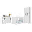 Ver imagem 2 de Quarto de Bebê Completo com Berço Americano 3 em 1 Flor Multimóveis MP4918 Branco
