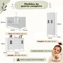 Ver imagem 7 de Quarto de Bebê Completo com Berço Americano 3 em 1 Flor Multimóveis MP4918 Branco