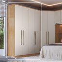 Ver imagem 2 de Guarda-Roupa Modulado 4 Portas Elegance Marrom/Angelin/Blanc