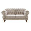 Ver imagem 1 de Sofá Chesterfield Capitonê Elisabeth Duquesa 2 Lugares - Suede Bege