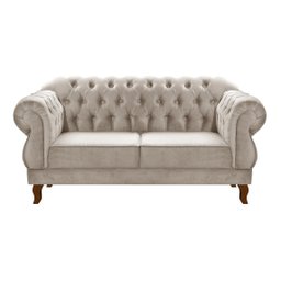 Sofá Chesterfield Capitonê Elisabeth Duquesa 2 Lugares - Suede Bege - 1