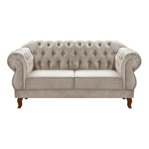 Sofá Chesterfield Capitonê Elisabeth Duquesa 2 Lugares - Suede Bege