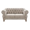 Sofá Chesterfield Capitonê Elisabeth Duquesa 2 Lugares - Suede Bege - 1
