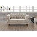 Ver imagem 2 de Sofá Chesterfield Capitonê Elisabeth Duquesa 2 Lugares - Suede Bege