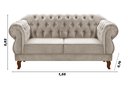 Ver imagem 3 de Sofá Chesterfield Capitonê Elisabeth Duquesa 2 Lugares - Suede Bege