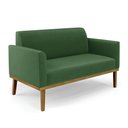 Ver imagem 7 de Conjunto Poltrona e Namoradeira Decorativa Isabella Pés Fixo em Madeira Castanho Suede Verde G19 - G