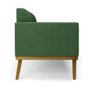 Ver mais imagens de Conjunto Poltrona e Namoradeira Decorativa Isabella Pés Fixo em Madeira Castanho Suede Verde G19 - G