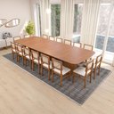Ver imagem 1 de Conjunto de Mesa de Jantar Celebra 16 Cadeiras Lyon Tampo em MDF Amêndoa 360x135cm