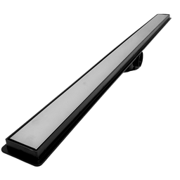 Ralo de Banheiro 5x100 Seca o Piso Invisível Inox 2 em 1 Coletor Preto Saídas 40mm e Tela (5cm X 100 - 2