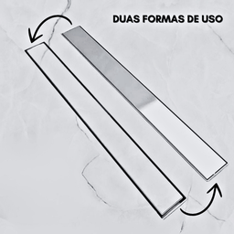 Ralo de Banheiro 5x100 Seca o Piso Invisível Inox 2 em 1 Coletor Preto Saídas 40mm e Tela (5cm X 100 - 6