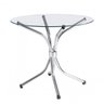 Conjunto Mesa de Vidro Redonda 4150 e Banqueta Alta Espresso Móveis - 2
