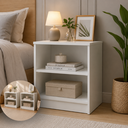 Ver imagem 6 de Kit 02 Mesas de Cabeceira Moderna com Prateleira em MDF Branco - Pea Móveis