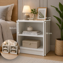 Ver imagem 2 de Kit 02 Mesas de Cabeceira Moderna com Prateleira em MDF Branco - Pea Móveis