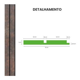 Painel Ripado Laminado de Eva Autocolante Rpdod 10cm Linha Urban Plus Corten 10 Metros Rpdod 06 - 3