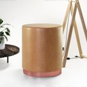 Ver imagem 2 de Kit 2 Puffs Decorativo Redondo Denver em Couríssimo Amarula - Salaone
