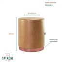 Ver imagem 4 de Kit 2 Puffs Decorativo Redondo Denver em Couríssimo Amarula - Salaone